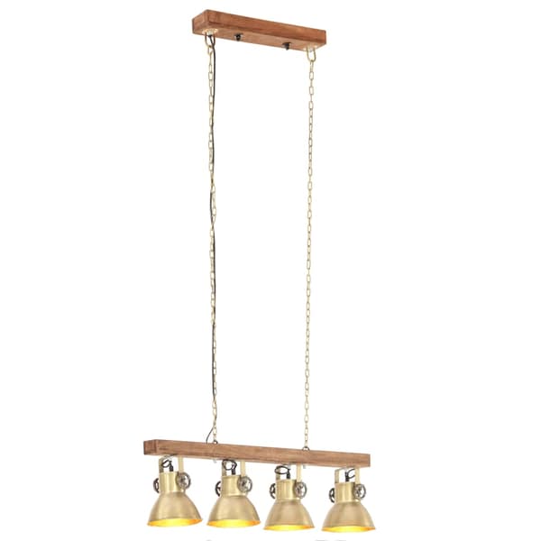 vidaXL Industriel Loftlampe Messingfarvet E27 Mangotræ