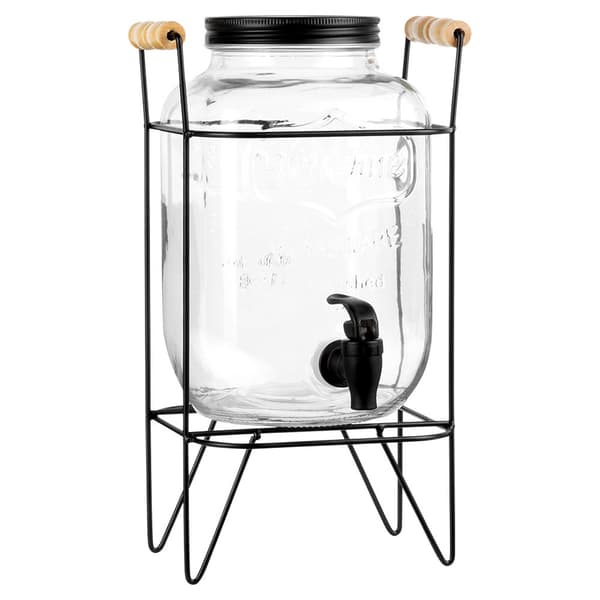 Drikkebeholder med tap og sort stativ 4,2 l