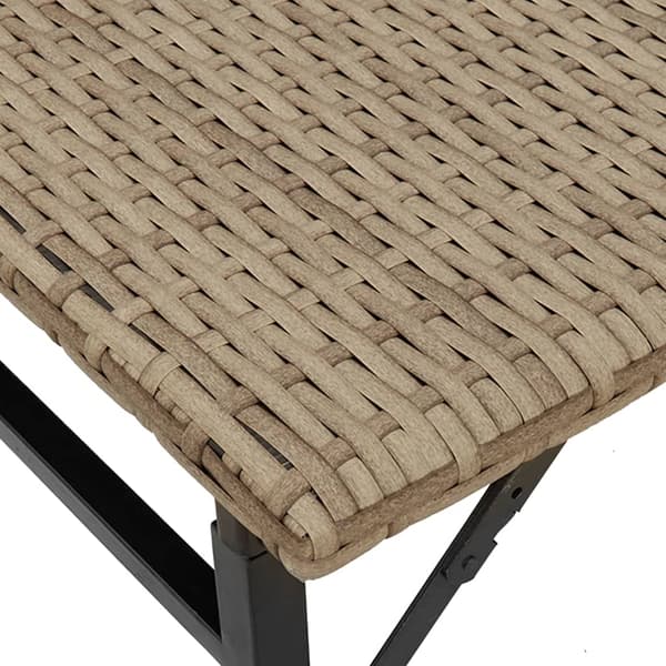 vidaXL Hopfällbart trädgårdsmöbelset, 5 delar, beige, polyrotting