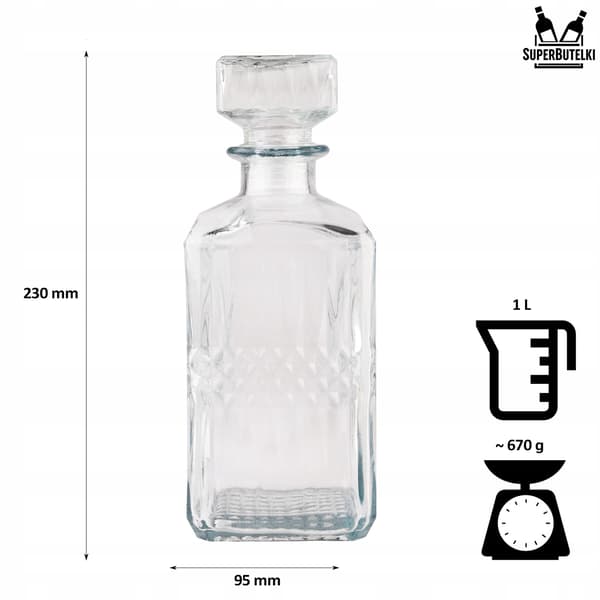 1 l karaffel med glasprop