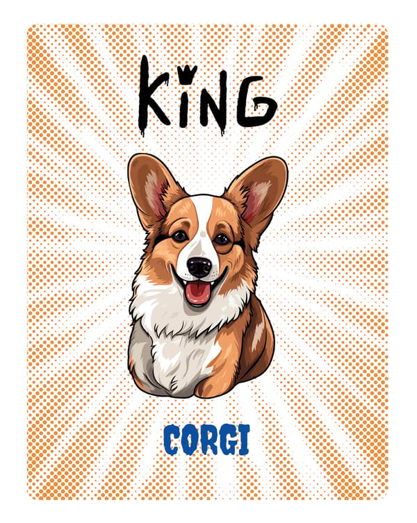 KING CORGI TALLRIK - 20x28 cm