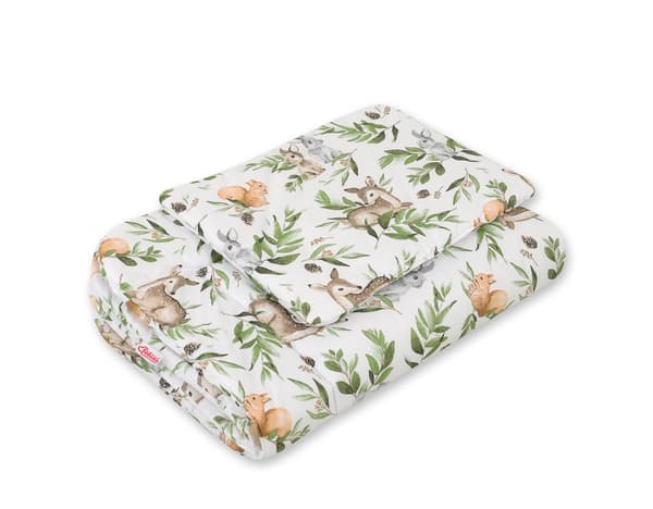 Babysängkläder med fyllning, 2 delar, 75x100 cm NEWBORN - skogsgrön