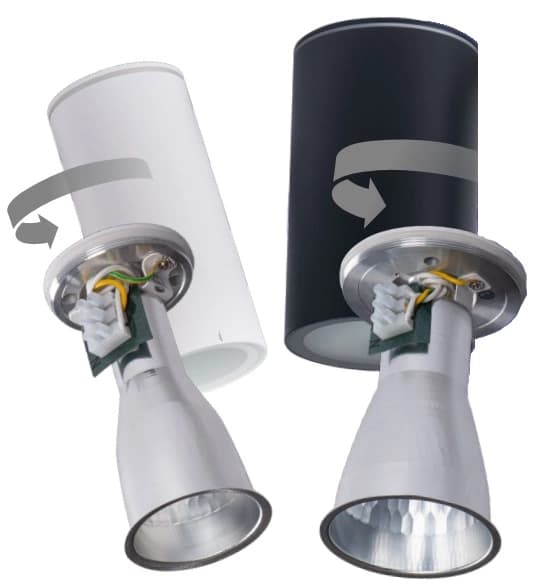 AQILO LED Rørspot Hermetisk Loftlampe Lille E14 IP65 Grafit