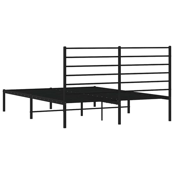 vidaXL metalsengestel med hovedgærde sort 140x200 cm