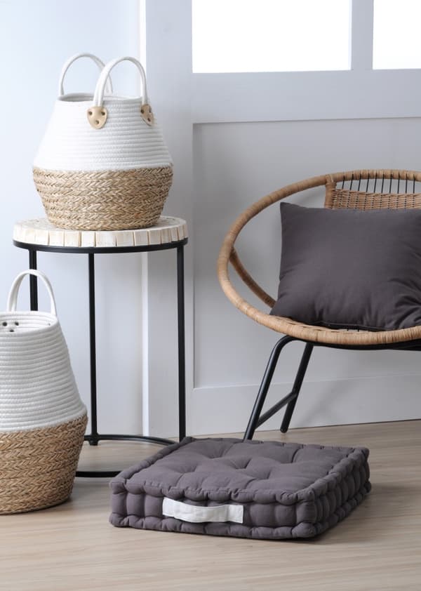 DUO gulvpude 45x45 grå sølv