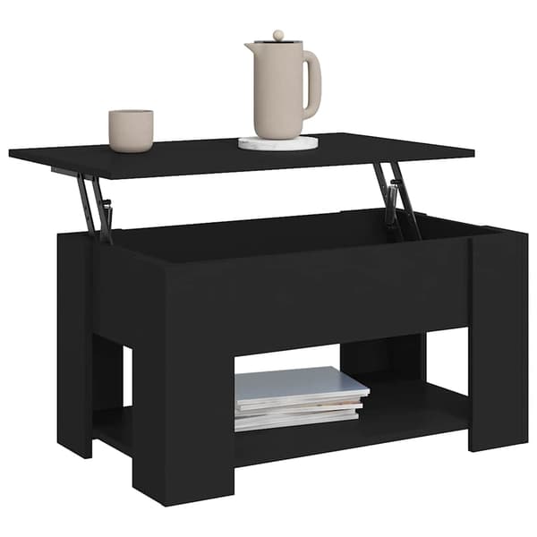 vidaXL sofabord, sort, 79x49x41 cm, træbaseret materiale