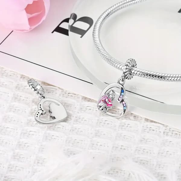 Charm-hänge Silver S925 Mor Dotter Kärlek Mors Dag Gåva