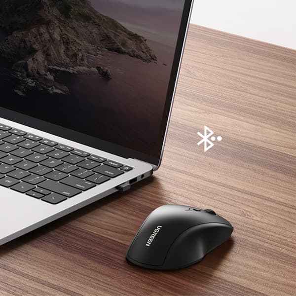 Ergonomisk trådløs computermus MU101 Bluetooth 2.4 GHz blå
