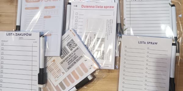 Grid notesbog - magnetisk til køleskabet - A6 - blok - 50 ark + tusch