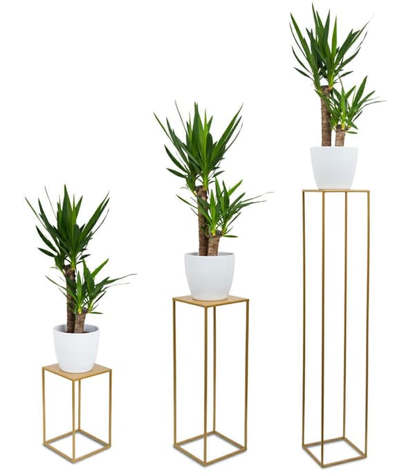 Gyllene modernt stående blomsterställ 70cm