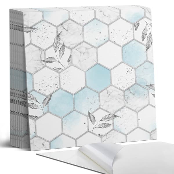 Vinyylilaatat keittiöaiheella Kuusikulmainen lehtikuvio 9x30x30 cm