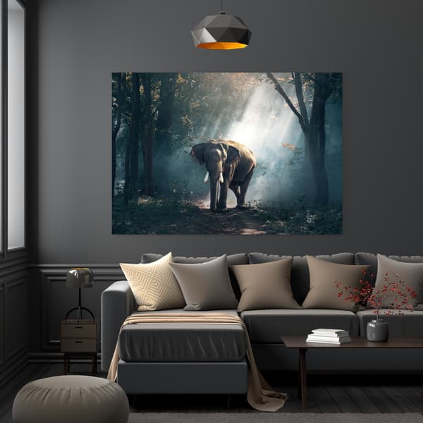 Lærredstryk Dyr Elefant 80x50 cm