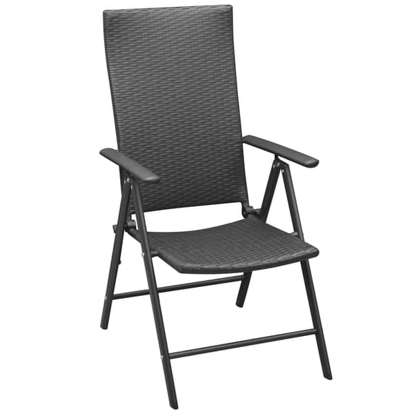 vidaXL stabelbare havestole, sæt med 2, polyrattan, sort