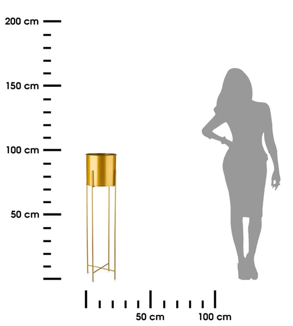 Kukkateline kannella 95 cm kultaa