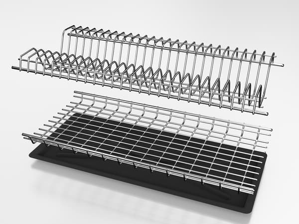 Hopfällbar diskmaskin 60 med silverfärgat stativ - MET