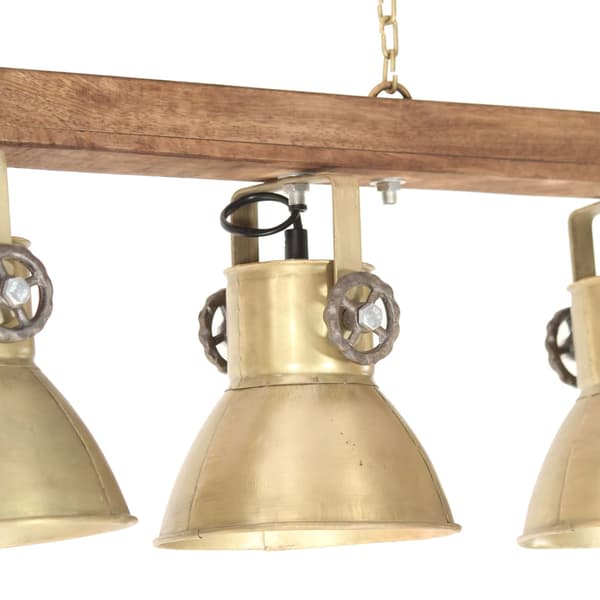 vidaXL Industriel Loftlampe Messingfarvet E27 Mangotræ