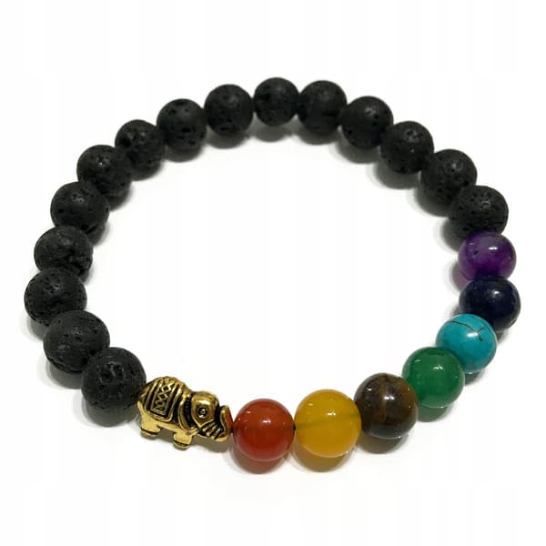 Boho vulkanstensarmband. Elefantchakra 01