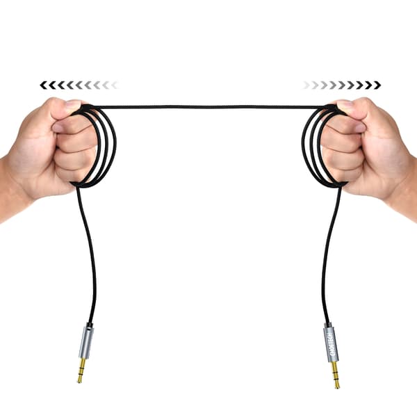AUX lydkabel til højttaler 2x mini jack 3,5 mm han 1,2m - sort
