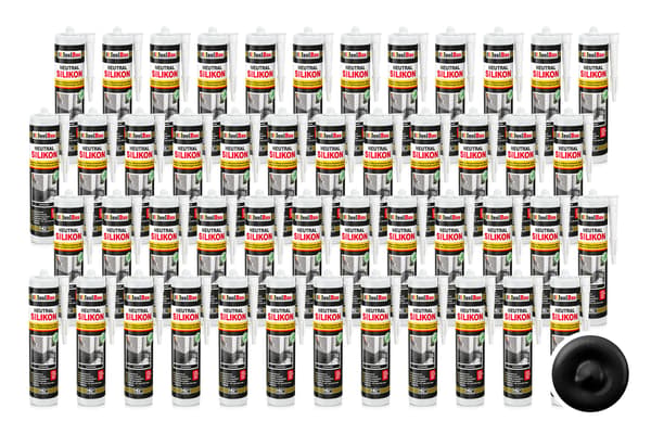 IsolBau Neutral Silikone Sort Neutralsilikone 48 x 300ml