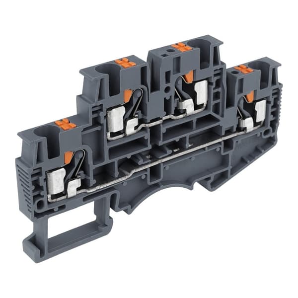 Grått kopplingsplint 4mm2 2-nivå 4-trådig 5798