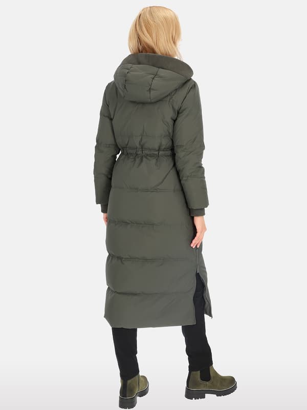 LANG DUNJAKKE MED LYNLÅS TIL DAMER