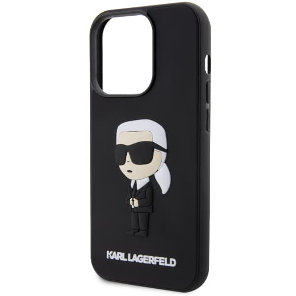 Karl Lagerfeld Rubber Ikonik 3D-cover til iPhone 14 Pro Max, sort
