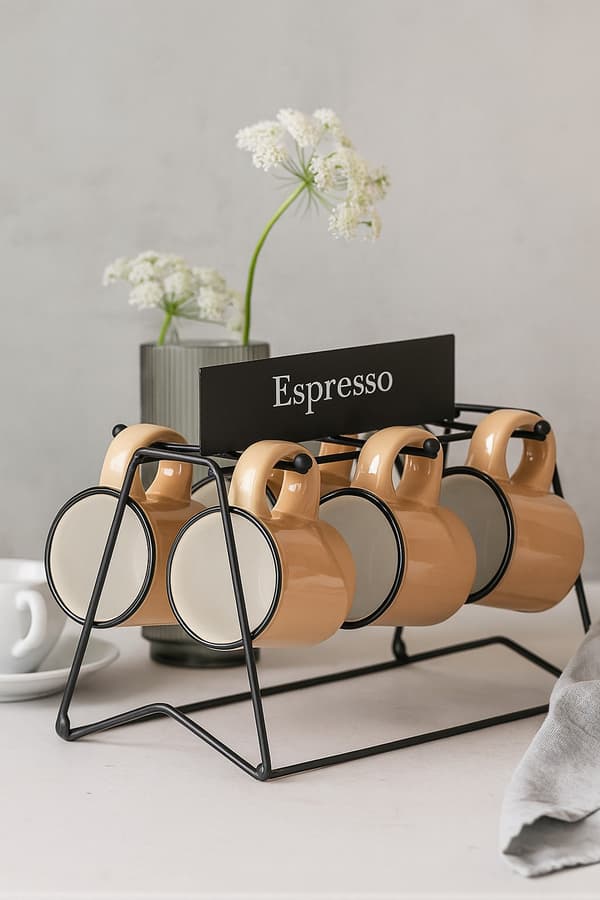 Sæt med 100 ml beige espressokopper