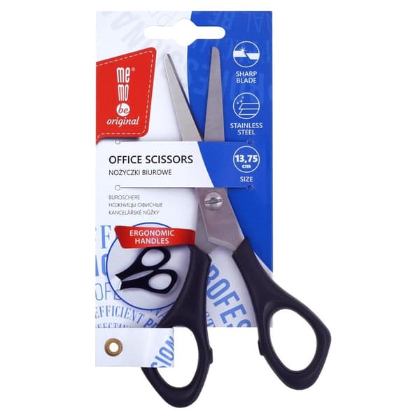 Toimisto sakset 13,75 cm musta MemoBe