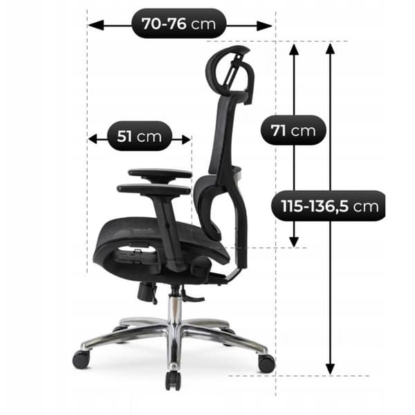 ROYAL Sort Moderne Ergonomisk Drejelig Kontorstol