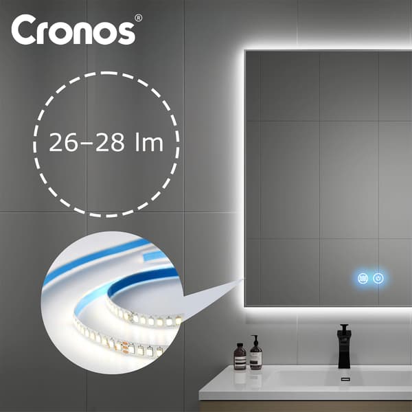 Cronos uppvärmd spegel rektangulär 60x80cm