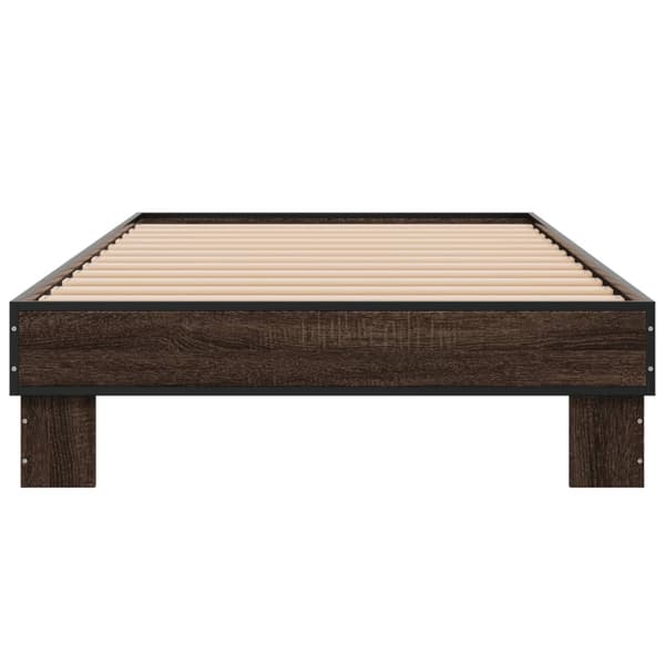 vidaXL Sängram brun ek 75x190 cm träbaserat material