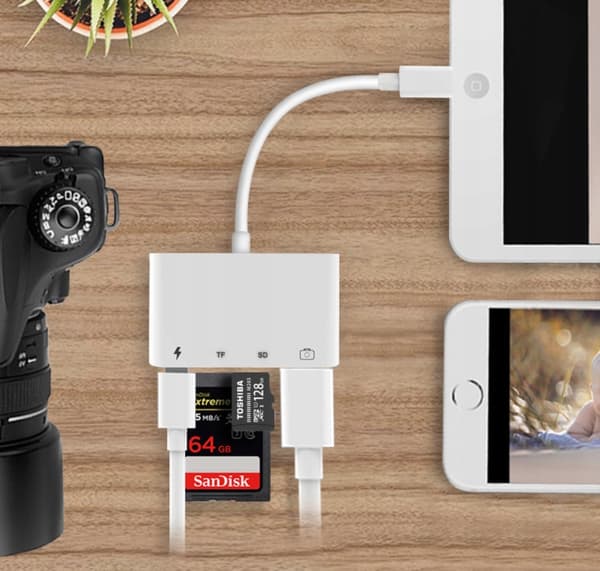 Lightning micro SD USB -kortinlukijan sovitin iPhone Zenwire BY-2103TU