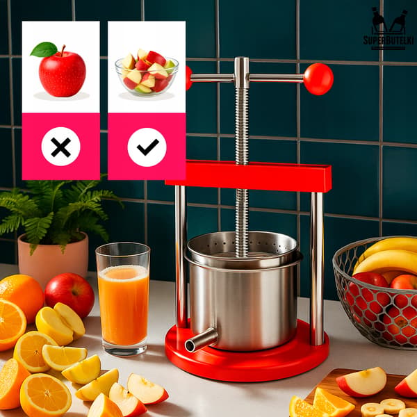 Fruktpress i rostfritt stål - KAPACITET 1,5 L