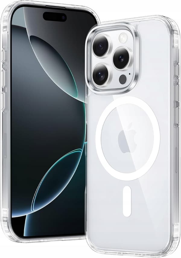 Etui til Apple iPhone 16 Pro FORSTÆRKET til MAGSAFE CLEAR SHOCK CASE + Glas