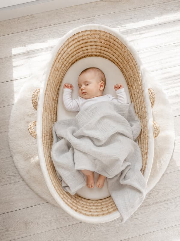 Muslin Babytæppe med Kvaster - Grå