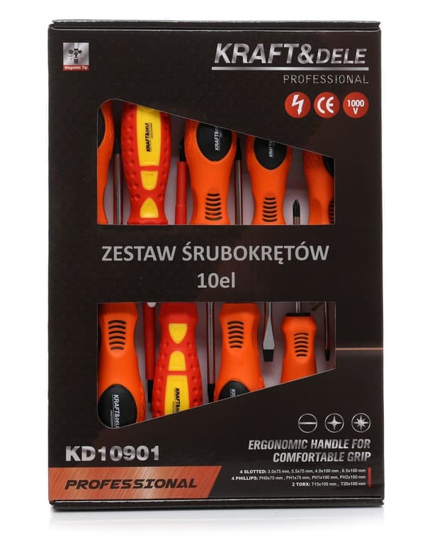 10-osainen ruuvimeisselisarja KD10901