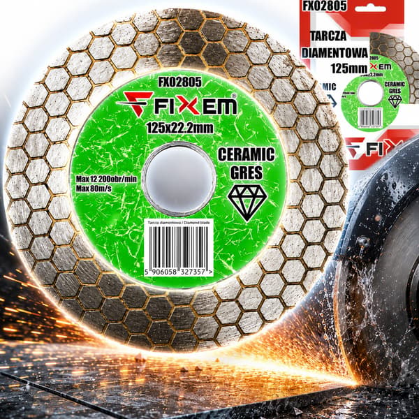 125 mm sekskantet diamantklinge til keramik