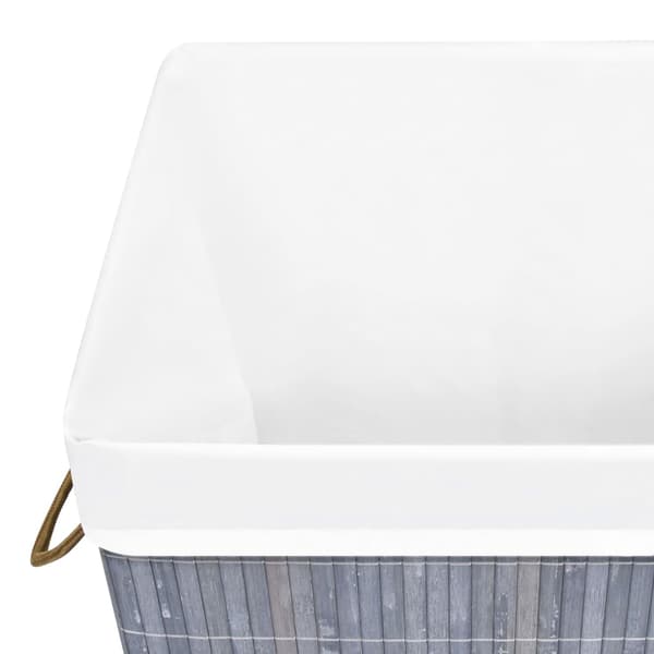 vidaXL Bambuinen pyykkikori harmaa