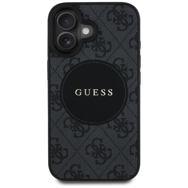 Guess 4G Circle Classic Logo MagSafe-etui til iPhone 16, sort