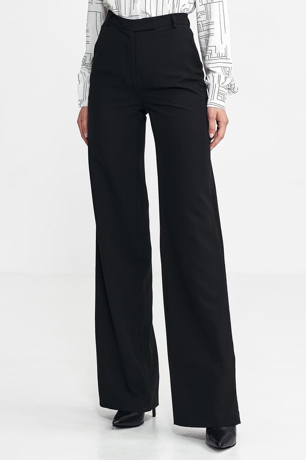Bootcut-housut piilonapilla - musta, 36
