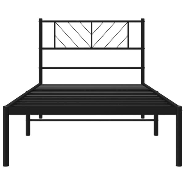 vidaXL metalsengestel med hovedgærde sort 75x190 cm