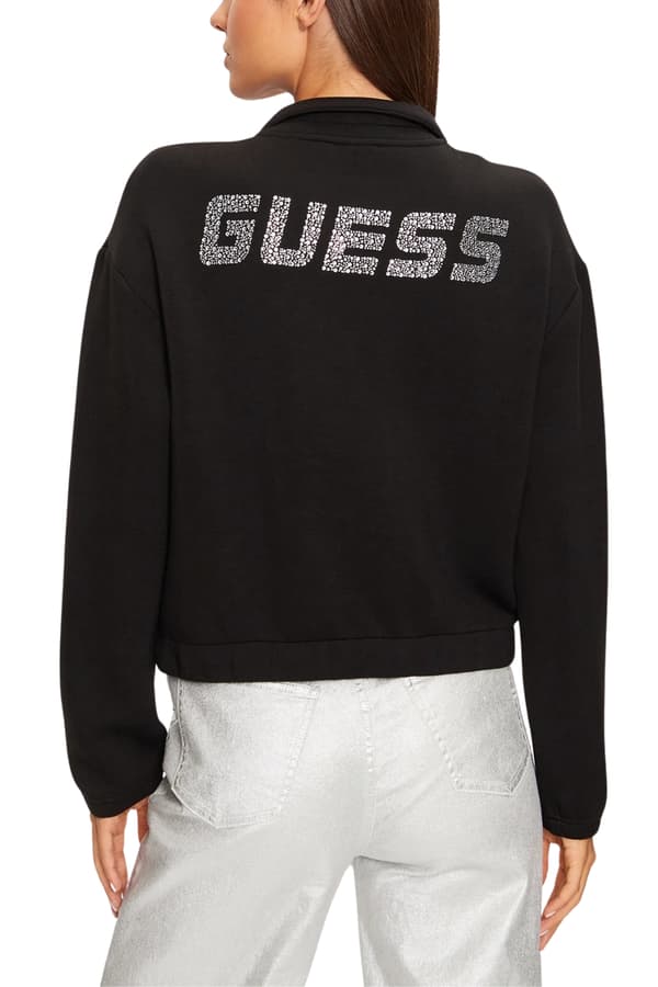 Guess sort damesweatshirt med lynlås Cecilia M