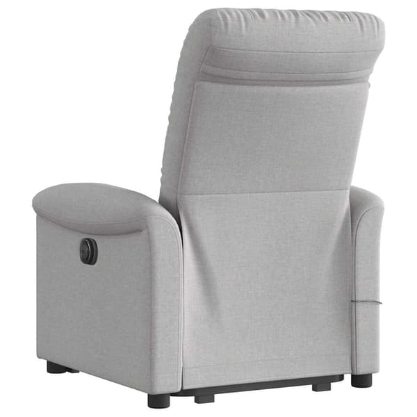 vidaXL Lyftbar massagefåtölj, grå, tyg