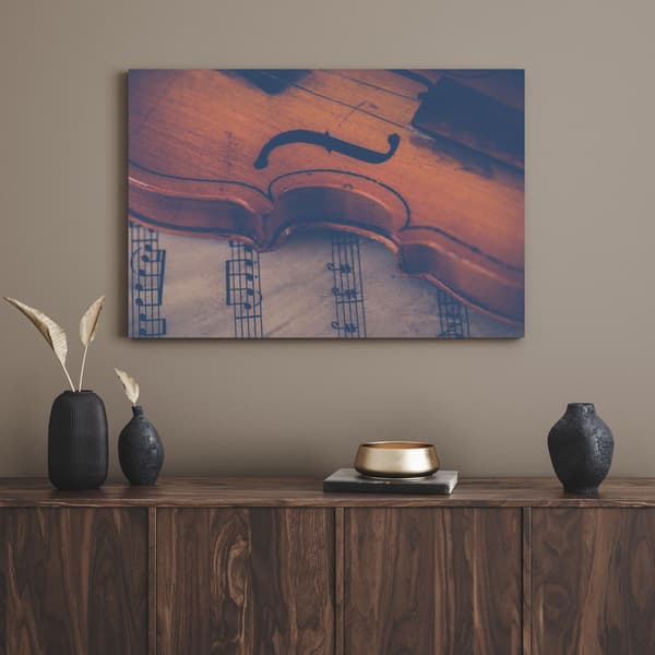 Lærredstryk Musik Violin 90x60 cm