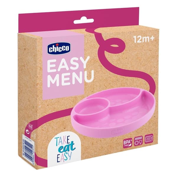 Silikoneplade, 3-delt, 12m+, pink