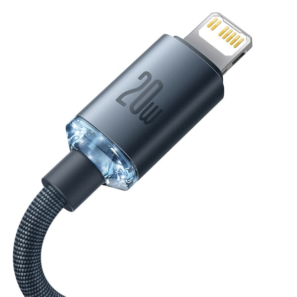 Kabel til hurtig opladning og dataoverførsel USB-C iPhone Lightning 20W 2m sort