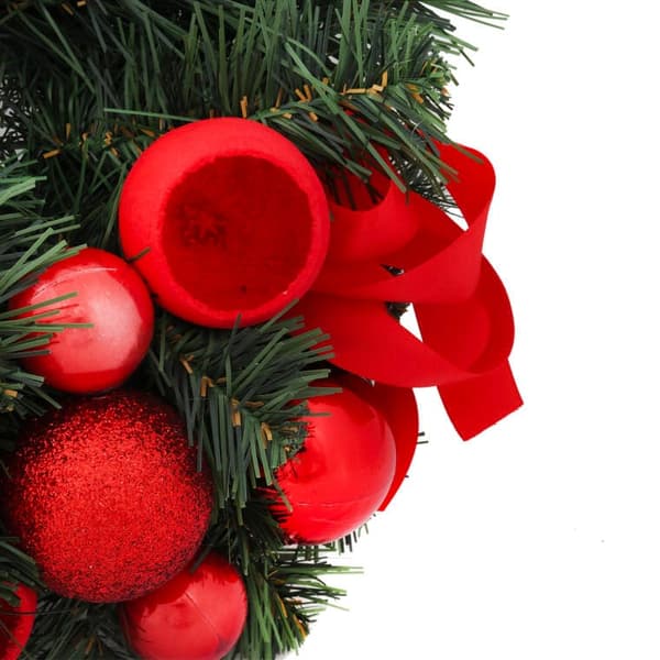 DEKORATIV JULEKRANS RØD 40CM