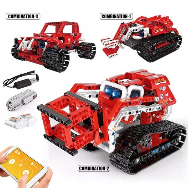Fjernstyret Robot Vector 3-i-1 RC - 568-delte Technic-klodser