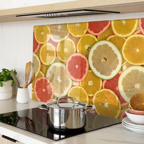 Dekorativ serveringsbricka i glas för snacks, citrusfrukter, 80x52 cm