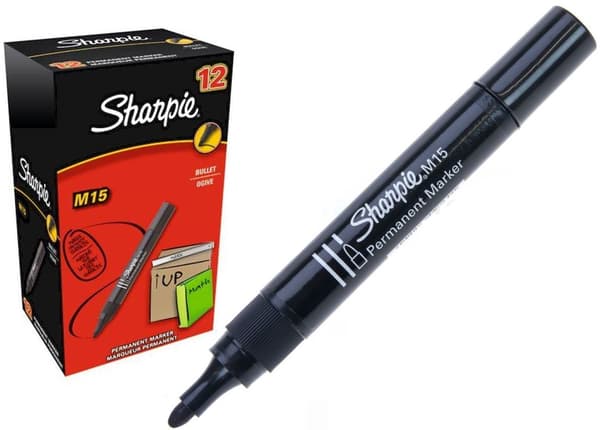 MARKER SHARPIE PERMANENT M15 SORT OK (12) 2117